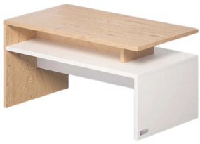 Konferenčný stolík SACRAMENTO, 95x55x50cm, biela/hnedá Casaria