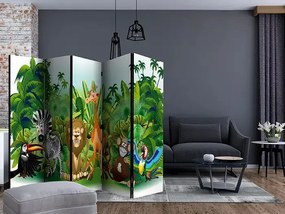 Paraván - Jungle Animals II [Room Dividers] Veľkosť: 225x172, Verzia: Akustický