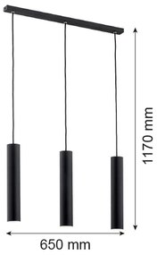 Argon 6112 - Luster na lanku GOMERA 3xGU10/5W/230V čierna