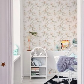 Tapeta divoké kvety biela 280x50 cm