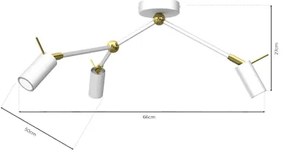 Bodové svietidlo IRIS 3xGU10/MR11/40W/230V biela/zlatá