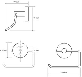 Sapho Sapho, X-ROUND E držiak toaletného papiera, chróm, XR704