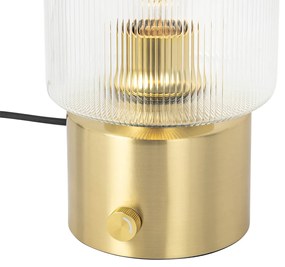 Art Deco stolová lampa zlatá so sklom - Laura