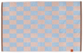 Modro-ružová kúpeľňová predložka z bio bavlny 50x80 cm Retro – Mette Ditmer Denmark
