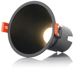 LED2 Kúpeľňové zápustné bodové LED osvetlenie ZERO, 7W, teplá biela, okrúhle, čierne, IP43