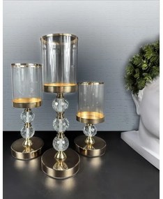 SADA 3x zlatých svietnikov