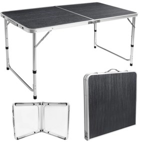 Kempingový rozkladací stôl TRIP 120x60 cm čierny