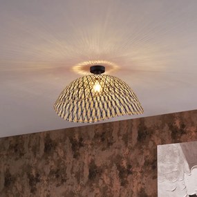 Art Deco stropné svietidlo čierne bambusové 60 cm - Alka