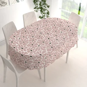 Biante Bavlnený oválny obrus Sandra SA-483 Hnedoružové designové kvety na bielom 80x120 cm
