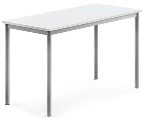 Stôl BORÅS, 1200x600x720 mm, laminát - biela, strieborná