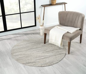 My Flair, Kusový koberec Ava CA20006 hellgrau kruh, 120x120 (priemer) kruh, šedá, chodba / predsieň