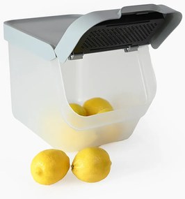 Úložný box na zemiaky a cibuľu s vetraním, sivý (10 l)