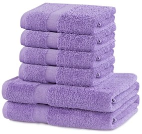 Sada 2 osušek a 4 ručníků DecoKing Ginna fialových