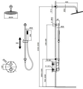 Cersanit S952-032-Sprchová sada s termostat. podomietkovou batériou ZEN lesk chróm