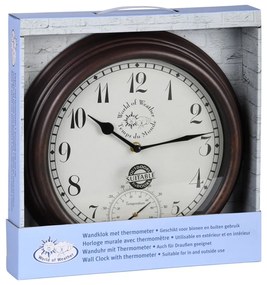 Vonkajšie nástenné hodiny s teplomerom Esschert Design Time