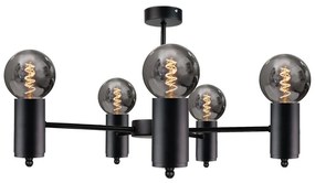 Luster na tyči ARD 5xE27/60W/230V čierna