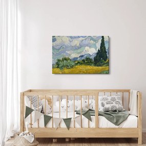 Obraz - Vincent van Gogh, Wheat Field with Cypresses, reprodukcia (90x60 cm)