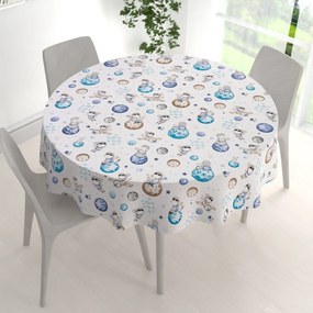 Biante Detský bavlnený okrúhly obrus Sandra SA-644 Malý modrý princ na bielom Ø 40 cm