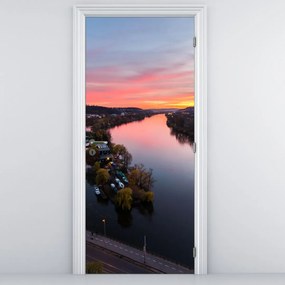 Fototapeta na dvere - Nočná Praha (95x205cm)