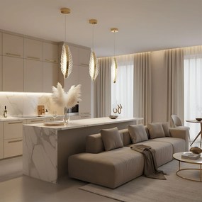 Toolight Toolight, LED stropné svietidlo, 8W, 4000K, 1000lm, G141-CP, zlatá, OSW-02610