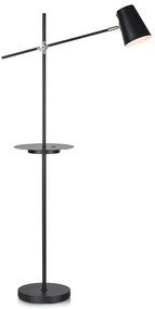 Čierna voľne stojacia lampa s odkladacím priestorom Markslöjd Linear