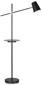 Čierna voľne stojacia lampa s odkladacím priestorom Markslöjd Linear