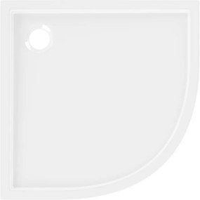 Mexen Flow, štvrťkruhová sprchová vanička slim 100 x 100 cm, biela lesklá, 46Q101010