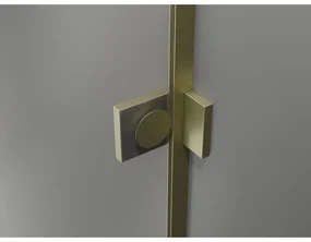 Mexen Lunar T, sklápací sprchový kút ľavý 115 x 90 cm, 8mm číre sklo, zlatý matný profil, 834T-115-090-55-00-L