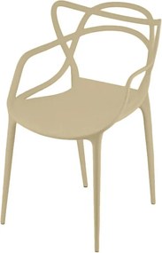 Sada 4 ks plastových stoličiek KATO, béžová