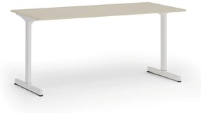 Kancelársky stôl PRIMO BETA, 1600 x 800 mm, biela podnož, breza