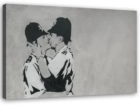 Gario Obraz na plátne Bozkávanie policajtov, Banksy nástenná maľba Rozmery: 120 x 80 cm