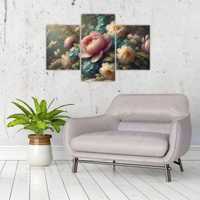 Obraz - Zátišie s kvetmi - maľba (90x60 cm)