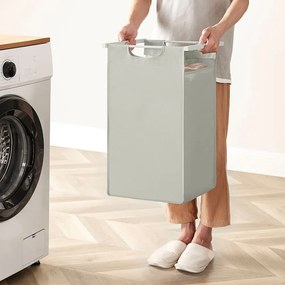 Trojdielny kôš na bielizeň, krémový