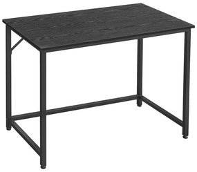 Písací stôl, malý kancelársky stôl s kovovým rámom, čierny