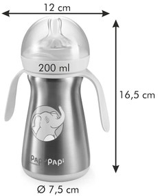 Modrá nerezová detská termofľaša 0.2 l Papu Papi – Tescoma