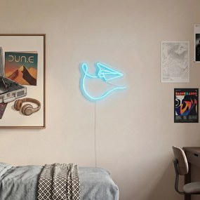 Neónové nástenné svietidlo modré vrátane LED - Paperplane