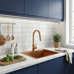 Rea Leo 40, 1-komorový nerezový drez 400x450x185 mm, medená matná, ZLE-06016