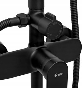 Sprchová súprava Rea VERSO s výtokom do vane - čierna