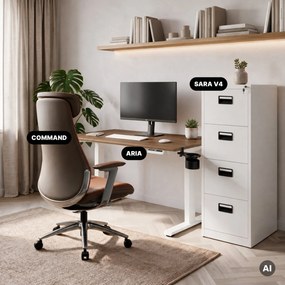 Elektrický stôl s nastaviteľnou výškou ergonomický biely/orech,1200x600 mm: ARIA
