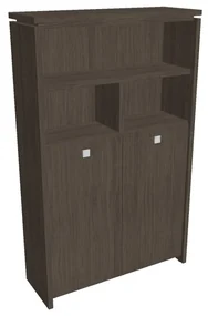 Vysoká šatníková skriňa Verno 128 x 46 x 210 cm, s regálom, dub antracit
