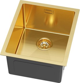 Erga HD, 1-komorový oceľový drez 370x450x210 mm, zlatá, ERG-MLS-HD3745G