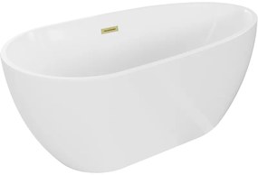 Mexen Eos, voľne stojaca vaňa 150 x 75 cm, biela, zlatý matný prepad, 52471507500-55