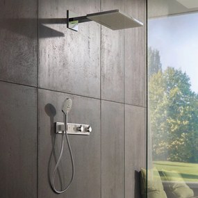 HANSGROHE Rainmaker Select horná sprcha 3jet, 466 x 300 mm, so sprchovým ramenom 461 mm, biela/chróm, 24007400