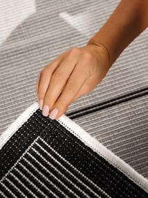 NORTHRUGS, Kusový koberec Duet Bowen 106244 Black/White - na von aj na doma, 200x290, čiernobiela, chodba / predsieň