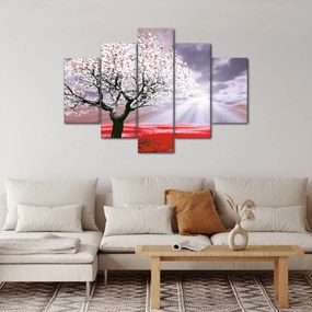 Červený obraz stromu (150x105 cm)