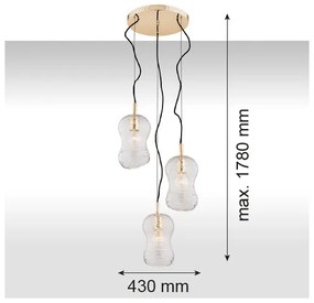 Argon 1464 - Luster na lanku CADIZ 3xE27/15W/230V