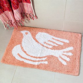 Broskyňová kúpeľňová predložka 50x80 cm White Dove – Rex London