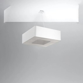 Závesné svietidlo Urano, 1x biele textilné tienidlo, (biely plast), (60 cm)