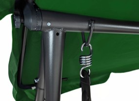 Záhradná hojdačka so strieškou, skladacia 2x1 so vzorom palmových listov