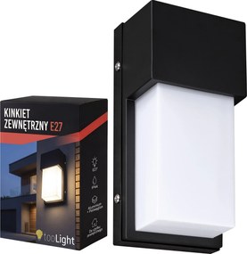 Toolight Toolight, JNH034-G, moderné vonkajšie nástenné svietidlo, 1× E27, IP44, čierna saténová, OSW-56222